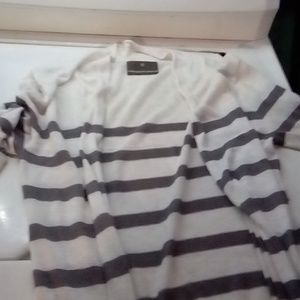 Fenn wright Manson grey and white stripped button up sweater